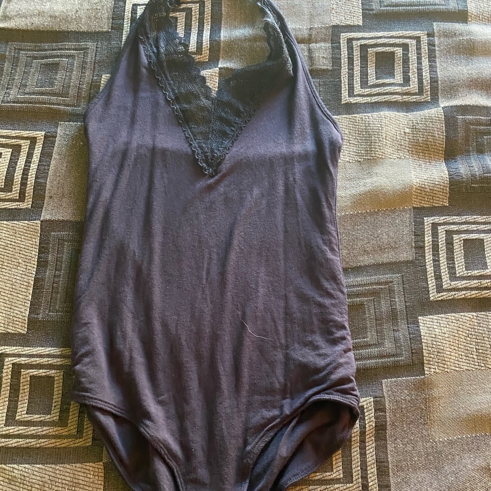 Grey lace top body suit